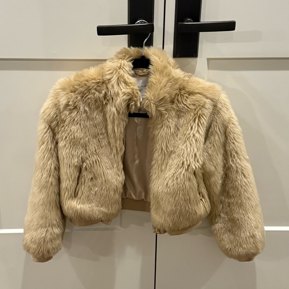Janie and Jack Faux Fur Bomber Jacket, Size 10-12